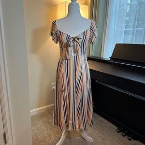 Leith Sz Small Boho A Line Stripped Dress